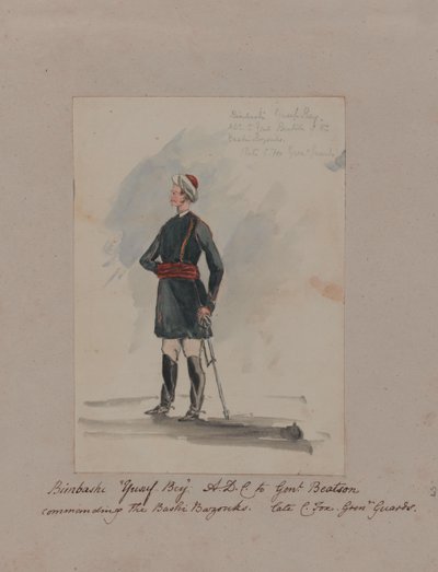 Bimbashi „Yusuf Bey” A.D.C. Genl. Beatson a Bashi Bazouk parancsnoka. Néhai C. Fox. Grenr Guards (akvarell) alkotó: William Thomas Markham