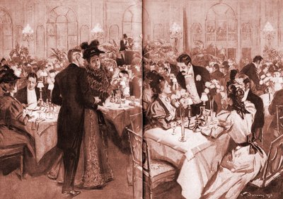 A Waldorf Hotel felsőbb társaságának tagjai alkotó: William Thomas Smedley