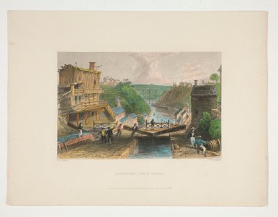 Lockport, Erie-csatorna, Nathaniel Parker Willis illusztrációja alkotó: William Tombleson