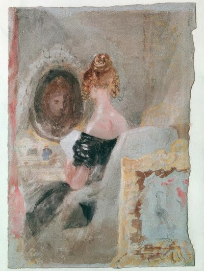 A Petworth House belső terei: nő a tükör előtt alkotó: Joseph Mallord William Turner