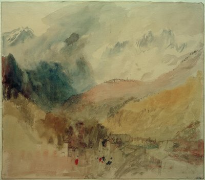 Mont-Blanc és le Chetif a Pre-Saint Didier-re néz a Val dAosta-ban alkotó: Joseph Mallord William Turner