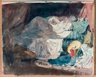Meztelen lány és egy társ az ágyon alkotó: Joseph Mallord William Turner