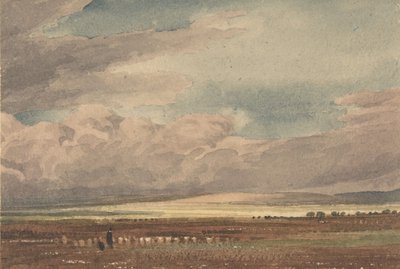 Salisbury-síkság Old Sarum-mal a távolban, Wiltshire, 1810-62. alkotó: Joseph Mallord William Turner