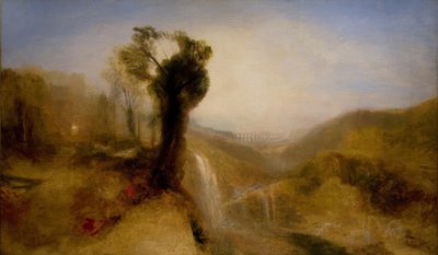 Déli táj vízvezetékkel és vízeséssel alkotó: Joseph Mallord William Turner