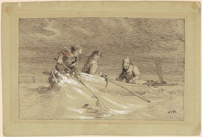 Tanulmány a "Shad Fishing" számára alkotó: William Tylee Ranney