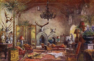 Warwick kastély: Nagyterem (színes litó) alkotó: William W. Quatremain