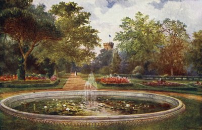 Warwick kastély: Terrace Walk (színes litho) alkotó: William W. Quatremain