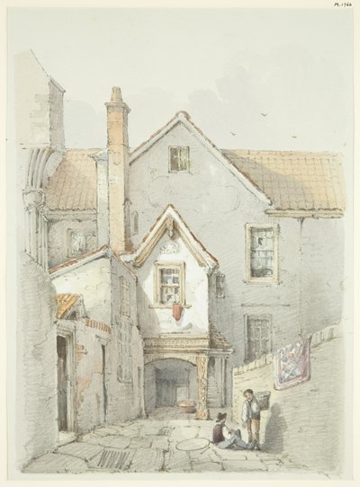 Régi ház, amely korábban a bristoli katedrális közelében állt (ceruza és akvarell papíron) alkotó: William W. Wheatley