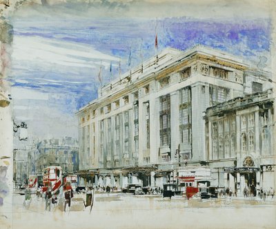 Perspektíva tervezés Derry és Toms számára, Kensington High Street (fl alkotó: William Walcot