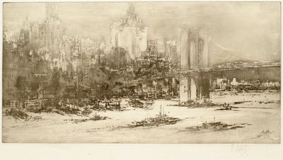 Brooklyn híd, New York (nagy tábla) alkotó: William Walcot