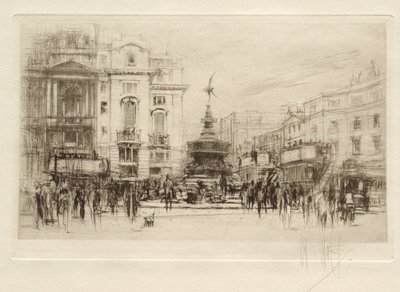 Piccadilly Circus, kilátás a Lower Regent Street felé, háttérben a Criterion Theatre-rel alkotó: William Walcot