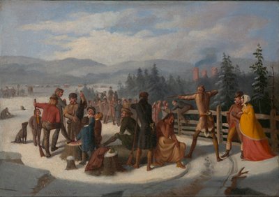 Jelenetek az úttörőkből, Cooper, Szarvasölő a lövöldözős meccsen, kb. 1850. alkotó: William Walcutt
