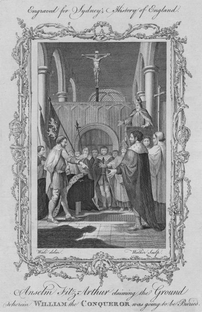 Anselm Fitz Arthur igényt tart arra a földre, ahol Hódító Vilmost el kell temetni, 1773. alkotó: William Walker
