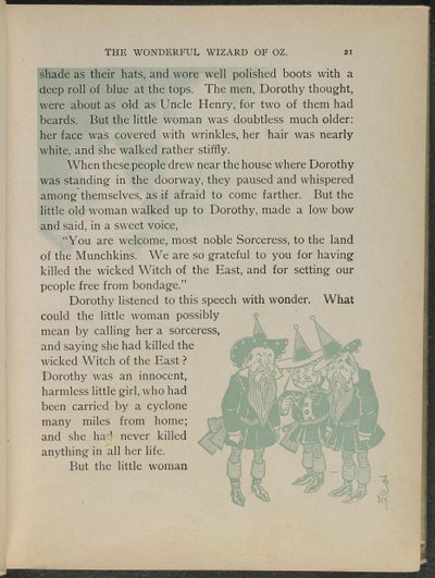Illusztráció Lyman Frank Baum "Óz, a csodálatos varázsló" című művéből. alkotó: William Wallace Denslow