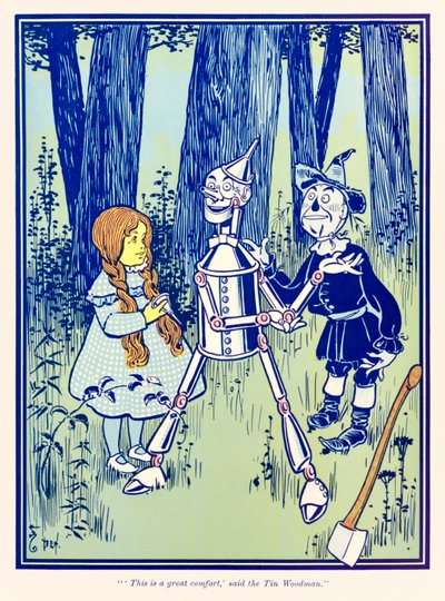 ??Ez nagy kényelem,? mondta a Bádog Favágó.? a ?Óz csodálatos varázslója? L. Frank Baum alkotó: William Wallace Denslow