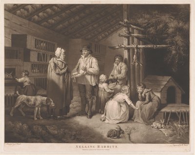 Nyúl eladó Nyulak eladása (cím a tárgyon) alkotó: William Ward