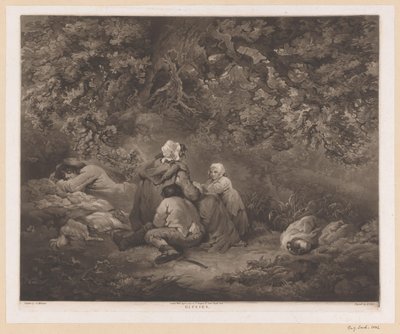 Pihenő család egy erdőben Gipsz (cím a tárgyon) alkotó: William Ward