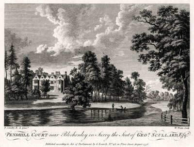 Pendhill Court Bletchenley közelében Surryben, George Scullard Esquire székhelyén, 1776 alkotó: William Watts