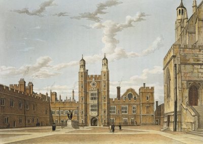 Eton College Great Court, az "Eton College története", a "History of the Colleges" része; vésette J. Bluck (fl.1791-1831) pub. R. Ackermann, 1816 (akvatinta) alkotó: William Westall