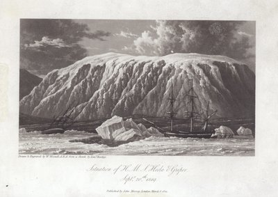A H.M.S Hecla és a Griper helyzete alkotó: William Westall