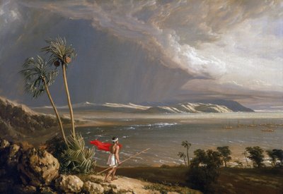 A Maláj-öböl látképe Pobassoo szigetén (Ausztrália), 1803 februárjában. William Westall (1781-1850) olaj, vászon, 19. század eleje. alkotó: William Westall