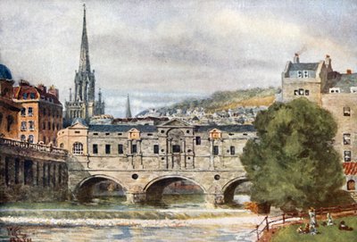 Bath, Pulteney Bridge (színes litho) alkotó: William Wiehe Collins