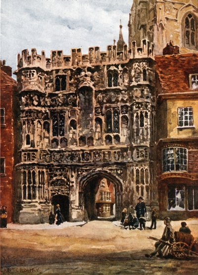 Canterbury, Christchurch Gateway (színes litho) alkotó: William Wiehe Collins