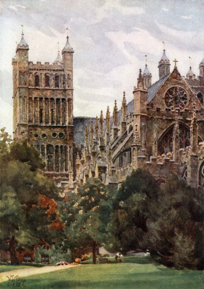 Exeter a palota kertjéből (színes litó) alkotó: William Wiehe Collins