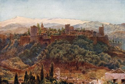 Granada, az Alhambra (színes litó) alkotó: William Wiehe Collins