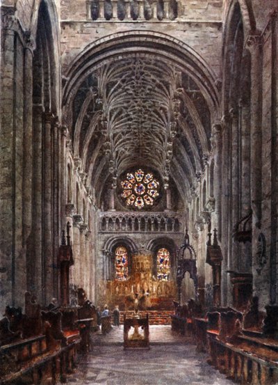 Oxford, Christchurch. A hajó belseje (színes litó) alkotó: William Wiehe Collins