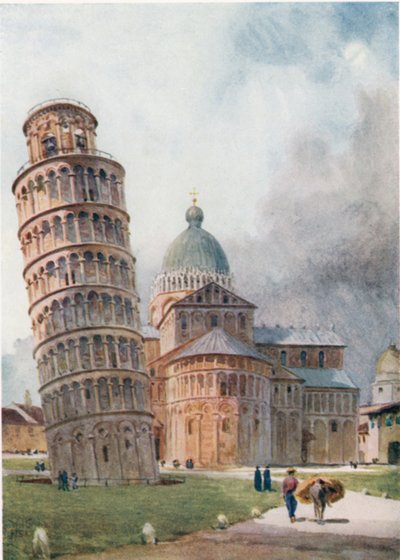 Pisa. A Campanile és a Dóm (színes litó) alkotó: William Wiehe Collins