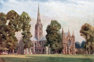Salisbury, a katedrális (színes litó) alkotó: William Wiehe Collins