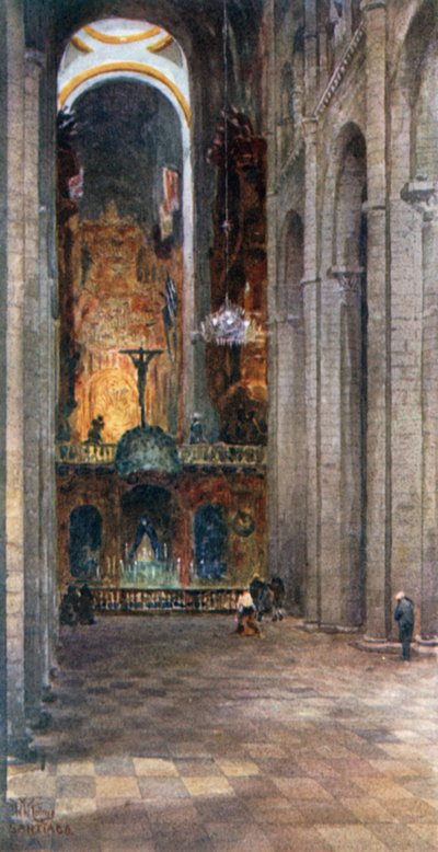 Santiago, a katedrális belseje (színes litó) alkotó: William Wiehe Collins