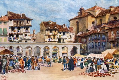 Segovia, Plaza Mayor (színes litó) alkotó: William Wiehe Collins