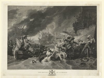 A Cape La Hogue-i ​​tengeri csata, 1692 A La Hogue-i ​​csata (cím a tárgyon) alkotó: William Woollett