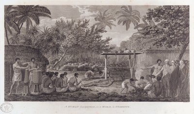 Emberáldozat Tahitin a Csendes-óceán déli részén, 1773 alkotó: William Woollett