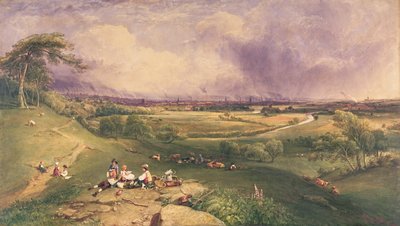 Manchester a szikláról, Higher Broughton (akvarell papíron) alkotó: William Wyld