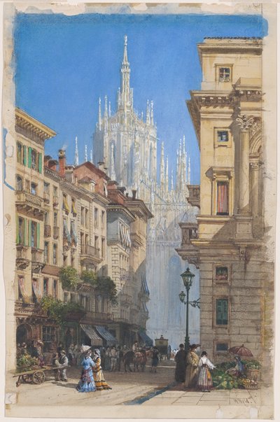 A milánói dóm a mellékutcából alkotó: William Wyld