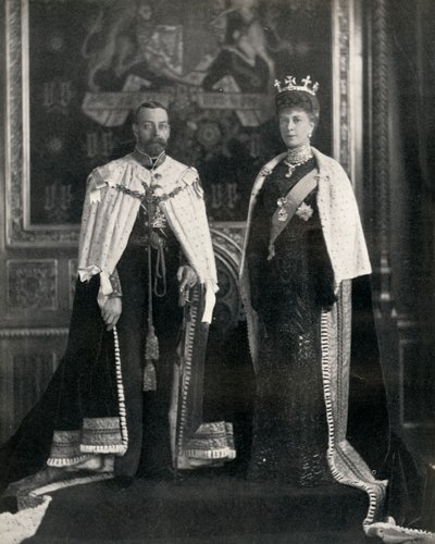 V. György király és Mária királyné a parlament első megnyitóján, 1911. február 6-án. alkotó: William and Daniel Downey