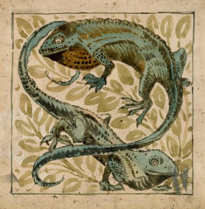 Gyíkok, dizájn csempéhez alkotó: William de Morgan