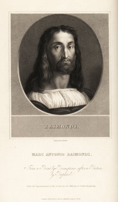 Marcantonio Raimondi olasz metsző portréja, 1470-1534 körül alkotó: William the Younger Holl