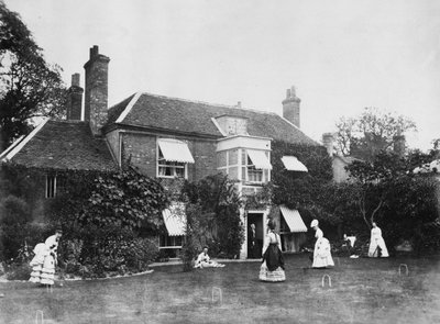 Krokett a gyepen az Elm Lodge-ban, Streatleyben, 1870-es évek körül alkotó: Willoughby Wallace Hooper