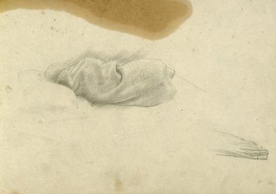 Tanulmány alvó nőnek Santissima Trinitának, 1924-30 körül (ceruza papíron) alkotó: Winifred Knights