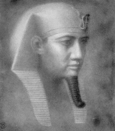 Khafre, a 4. dinasztia ókori egyiptomi fáraója, Kr.e. 26-25. század, 1926 alkotó: Winifred Mabel Brunton