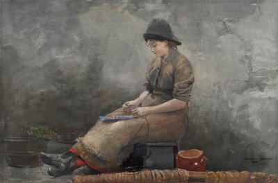 Egy Fishergirl csali zsinór alkotó: Winslow Homer
