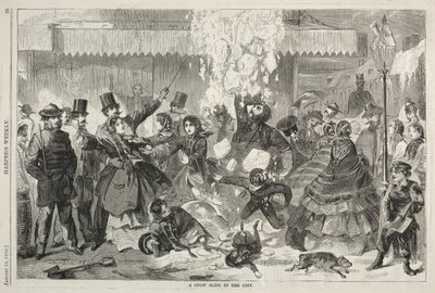 Havas csúszda a városban, 1860. alkotó: Winslow Homer