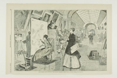 Művésznövendékek és másolók a párizsi Louvre Galériában alkotó: Winslow Homer