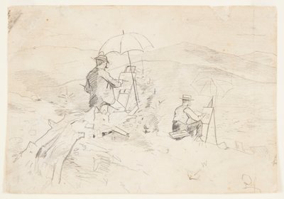 Művészek vázlatot készítenek a Fehér-hegységben alkotó: Winslow Homer