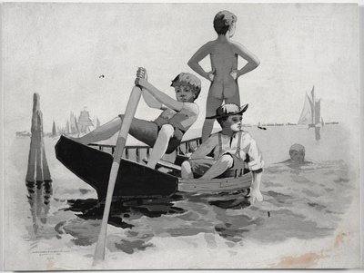 Fiúk úszás, Gloucester Harbor alkotó: Winslow Homer
