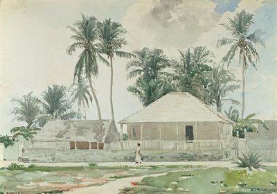 Kabinok, Nassau, 1885 (wc és ceruza papíron) alkotó: Winslow Homer